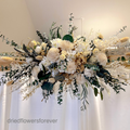 Ivory White & Green Floral Spray - Rental