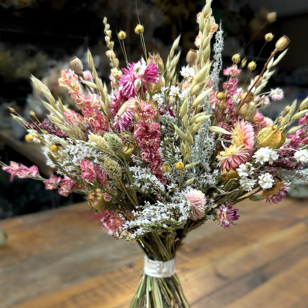 Pink Wildflower Wedding Bouquet