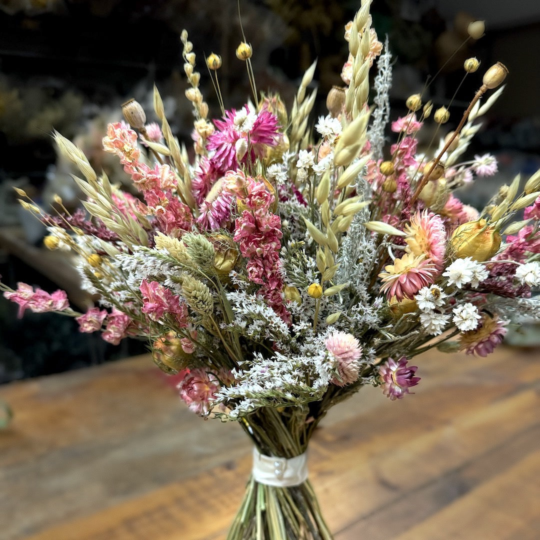 Pink Wildflower Wedding Bouquet