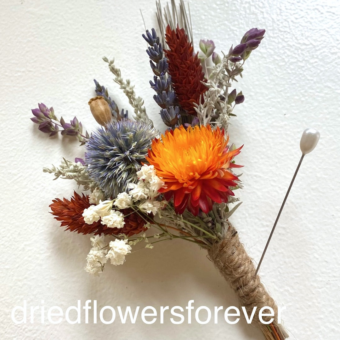 Orange Autumn Boutonniere