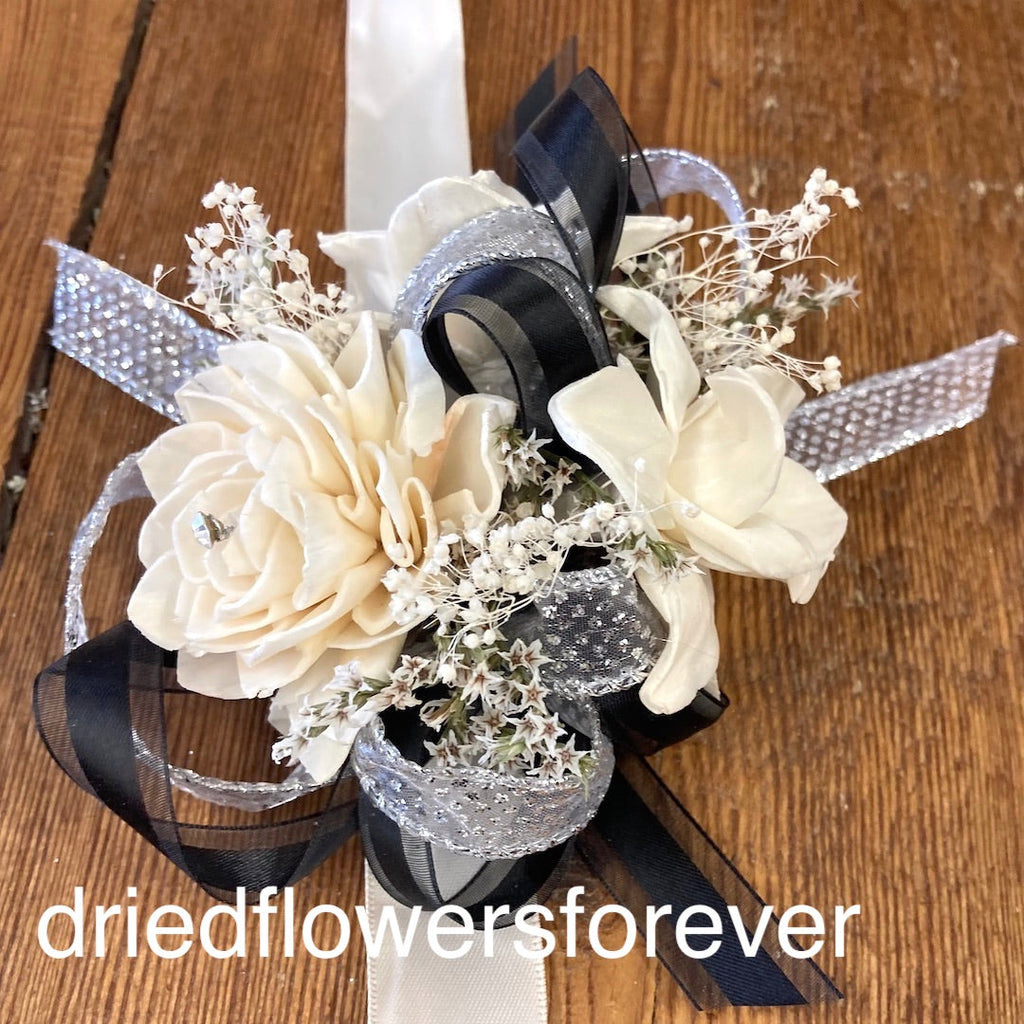Black & Silver Prom Corsage