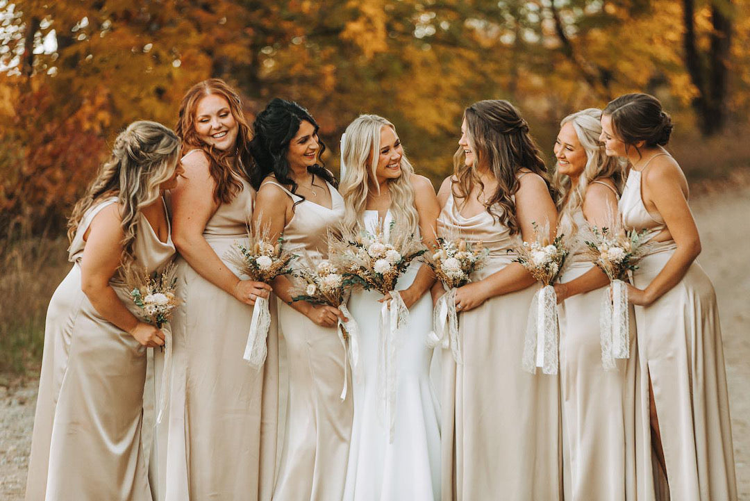 White & Green Boho Wedding Bouquet