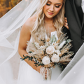 White & Green Boho Wedding Bouquet