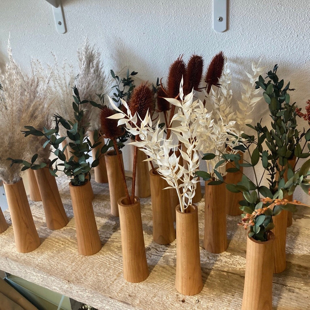 Wood Bud Vases - Qty 12 - Rental