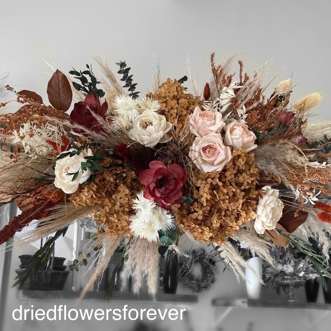 Burgundy & Blush Floral Spray