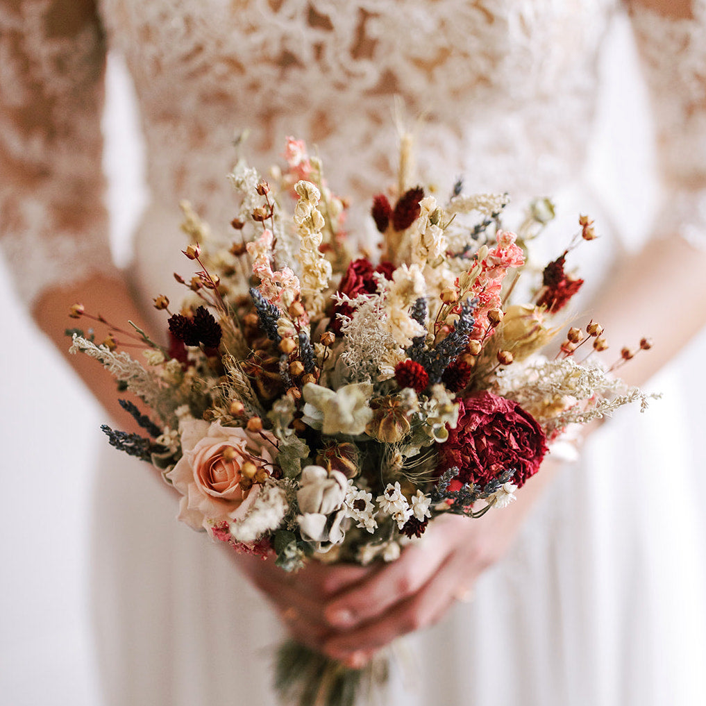 Burgundy & Pink Vintage Wedding Bouquet