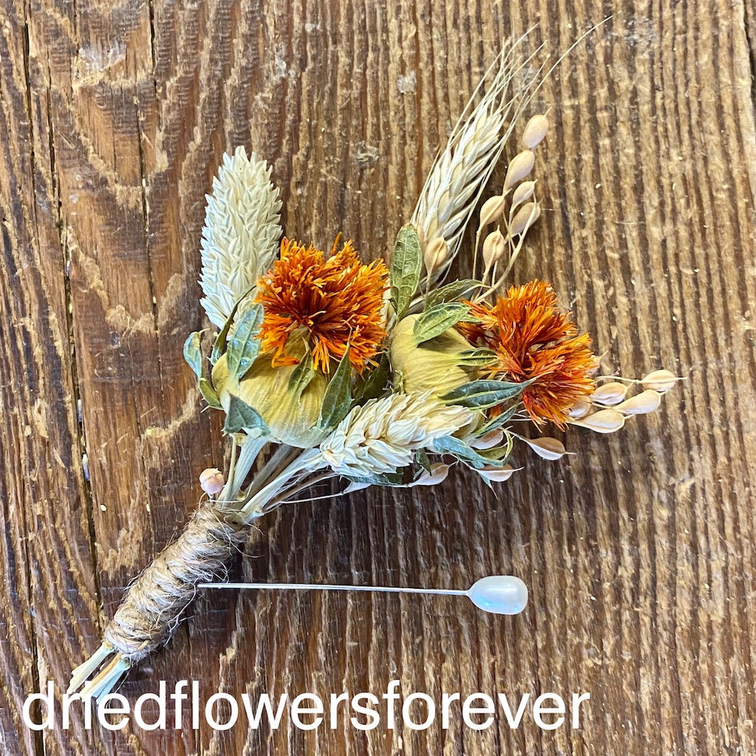 Orange Herb Boutonniere