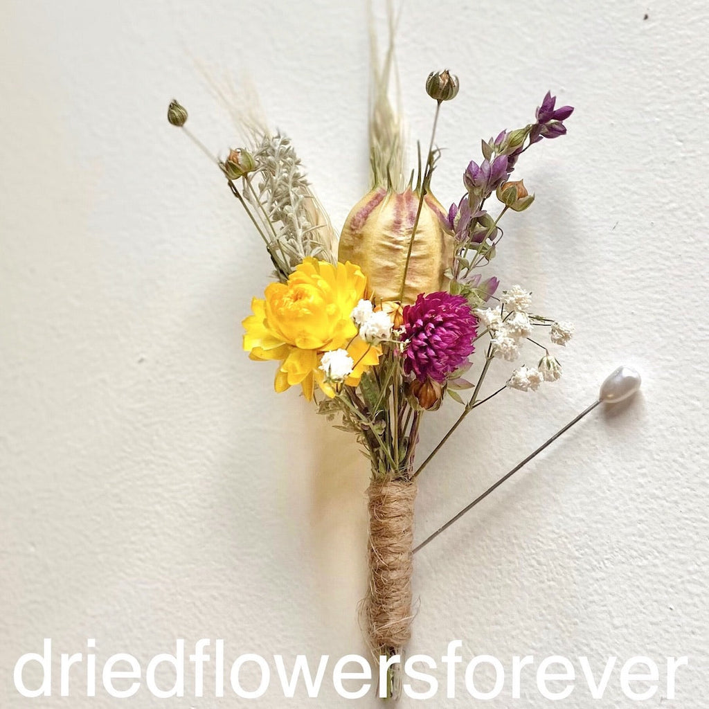 Yellow & Pink Boutonniere