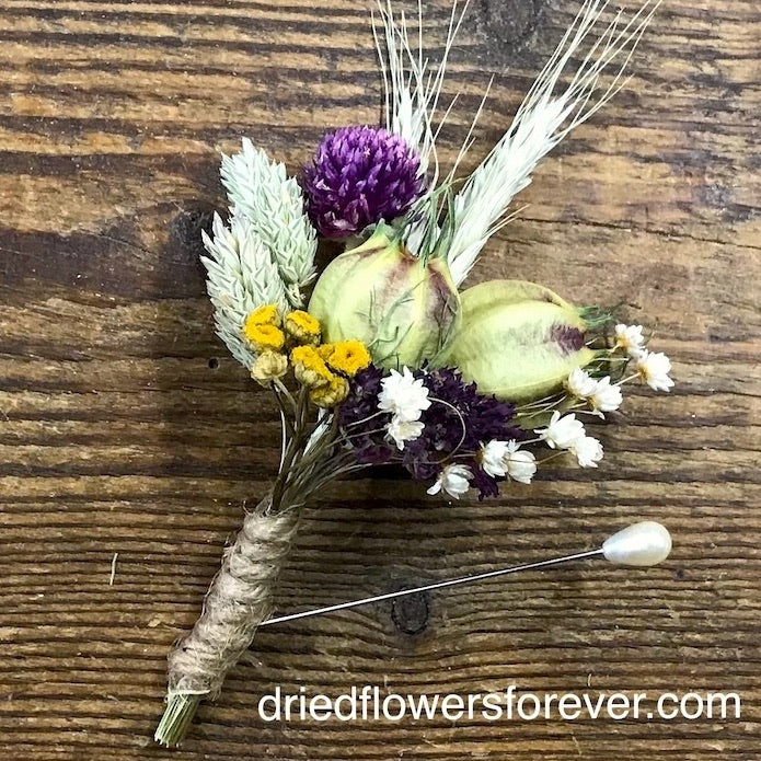 Purple Vintage Boutonniere
