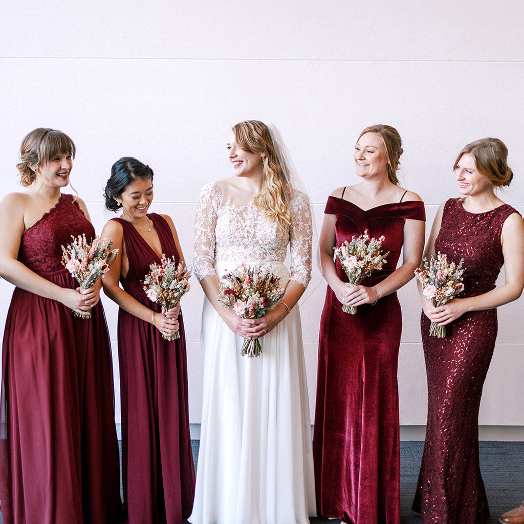 Burgundy & Pink Vintage Wedding Bouquet