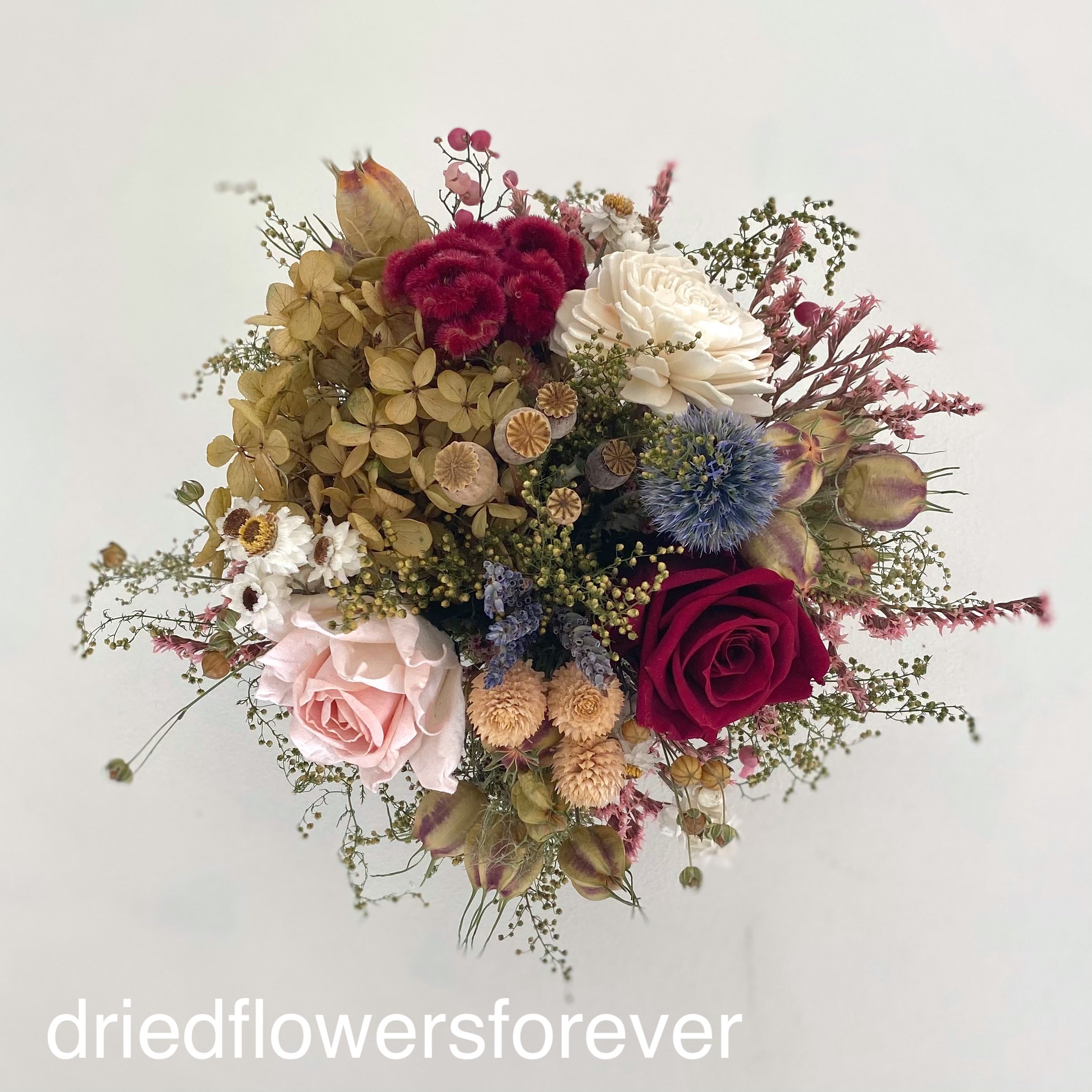 Burgundy & Pale Peach Floral Arrangement
