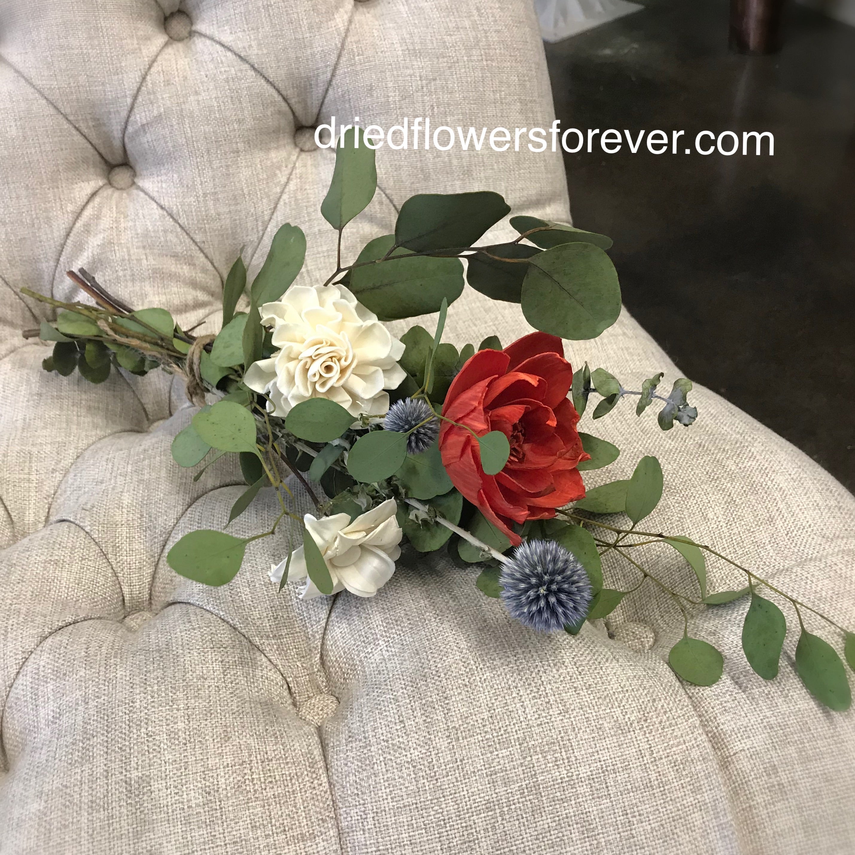 Poppy Red Bud Vase Dried Flower Bouquet