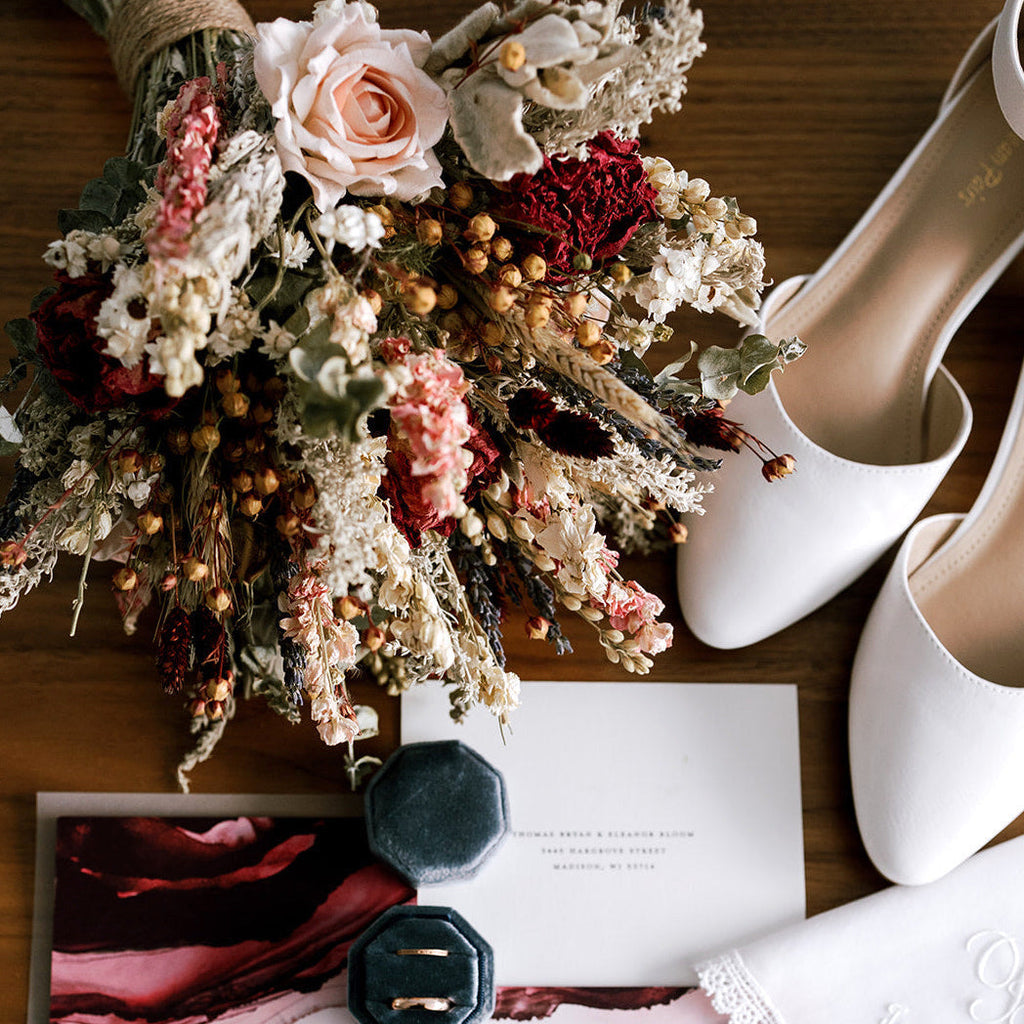 Burgundy & Pink Vintage Wedding Bouquet