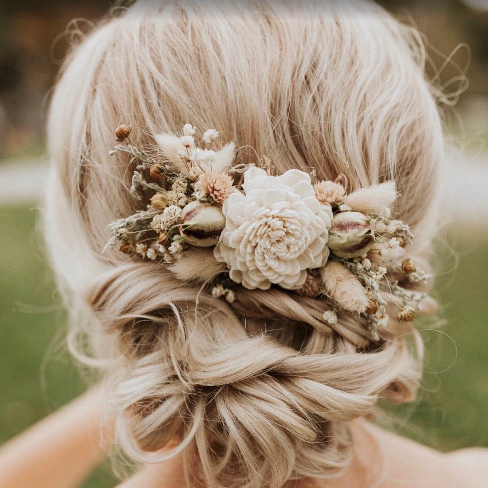 Pale Peach Pink Hair Comb