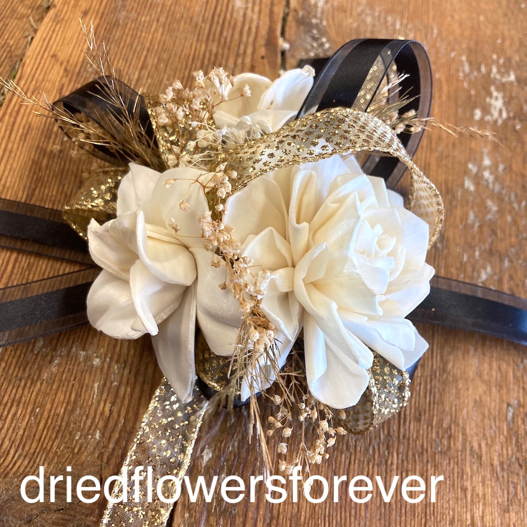 Black & Gold Prom Corsage