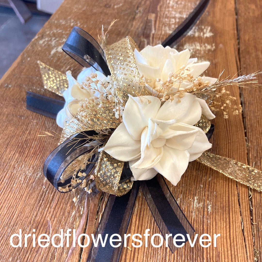 Black & Gold Prom Corsage
