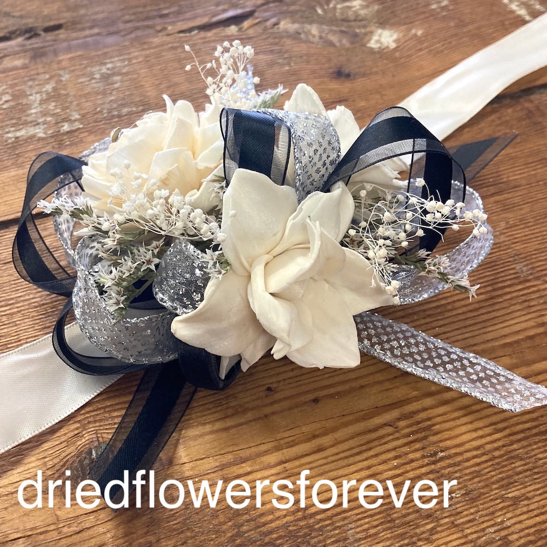Black & Silver Prom Corsage