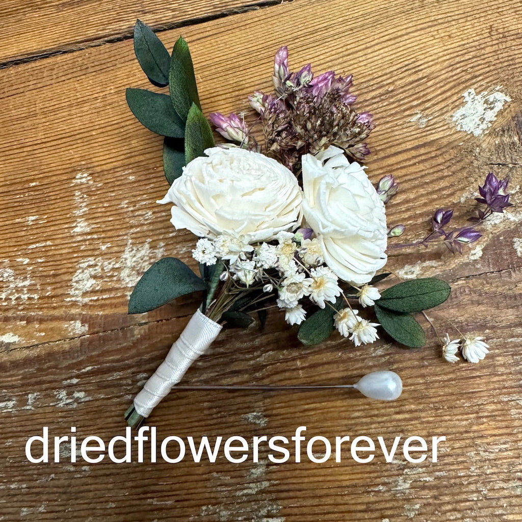 Purple Classic Wedding Bouquet w/ Eucalyptus