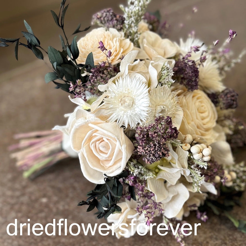Purple Classic Wedding Bouquet w/ Eucalyptus