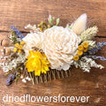 Yellow & Blue Lavender Hair Comb